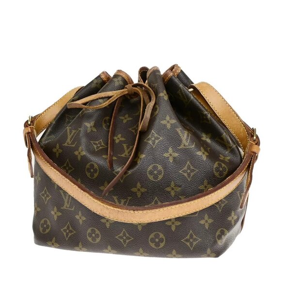 LOUIS VUITTON Petit Noe Drawstring Shoulder Bag Monogram Leather